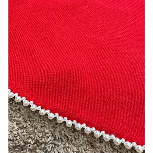 Sandro Violette Beaded Trim Mini Skirt Rouge Size 38 US 6 New with tags - Picture 3 of 6